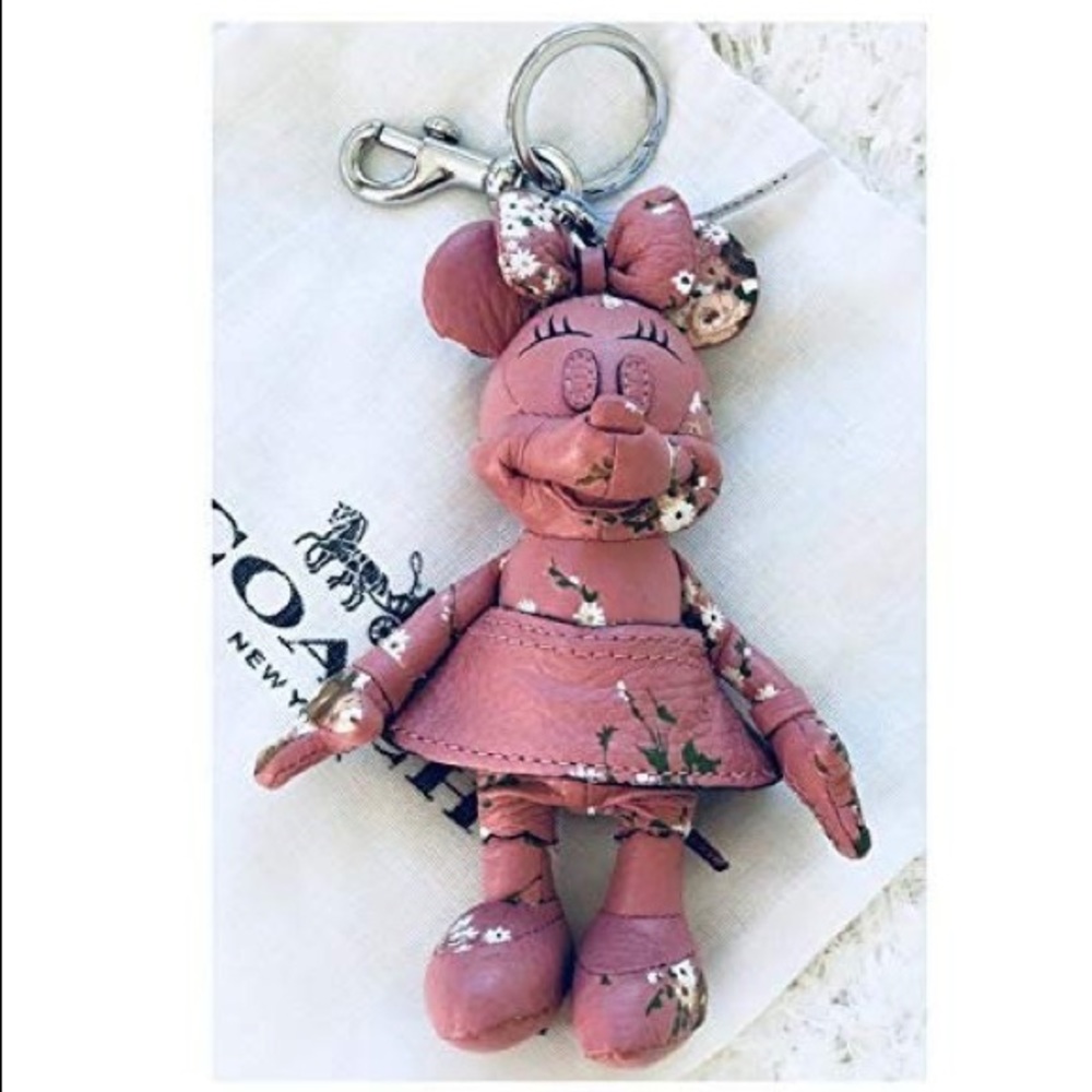 COACH leather Minnie Mouse Key fob